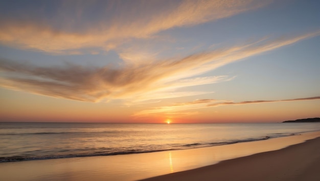 A Tranquil Beach Sunset Capturing Serene Relaxation and Natural Beauty – Free Download