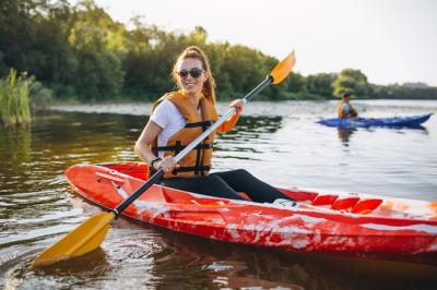 #Couple Kayaking on the River – Free Download