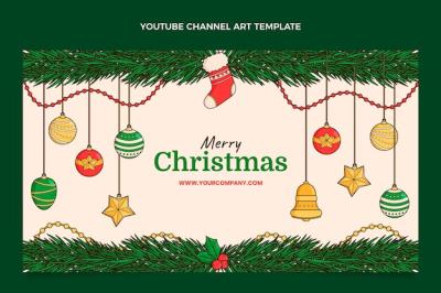 Hand Drawn Christmas YouTube Channel Art – Download Free Stock Photo