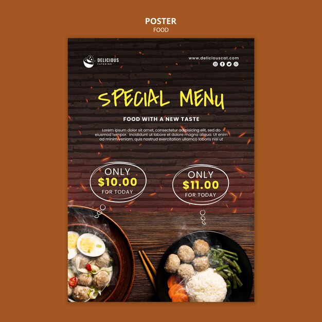 Tasty Asian Food Special Menu Poster Template – Free to Download