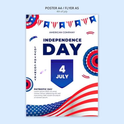 4th of July Celebration Poster Template – Free to Download