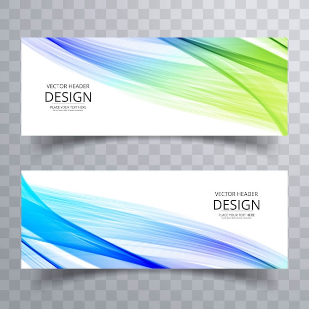 Green and Blue Wavy Banners – Free to Download