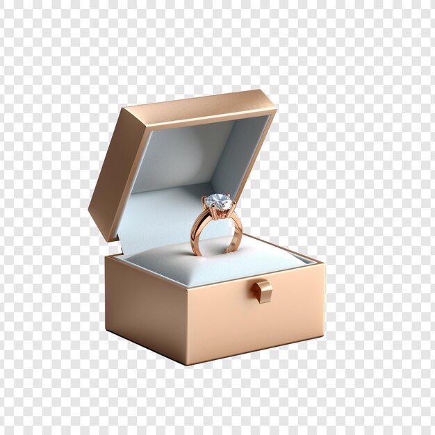 Wedding Ring in a Box on Transparent Background – Free to Download