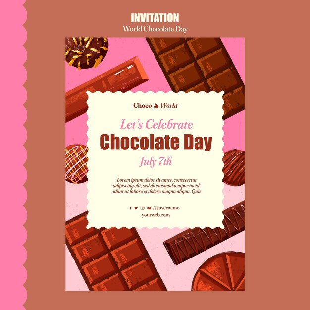 World Chocolate Day Celebration Invitation Template – Download Free Stock Photo