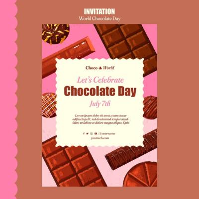 World Chocolate Day Celebration Invitation Template – Download Free Stock Photo