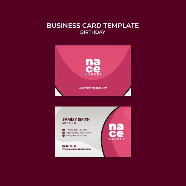 Birthday Celebration Business Card Template – Free Download