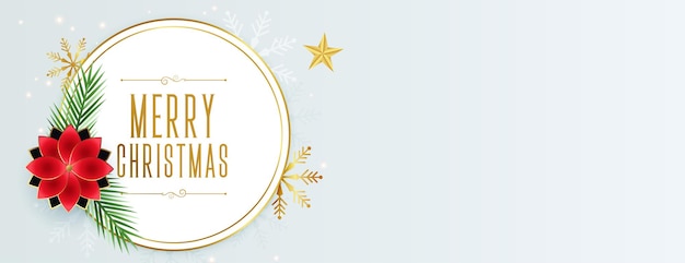 Merry Christmas Decorative Flower Celebration Banner – Free Download