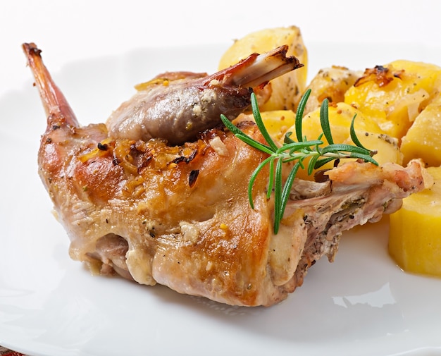 Oven Baked Rabbit Legs with Potatoes and Rosemary – Free Download