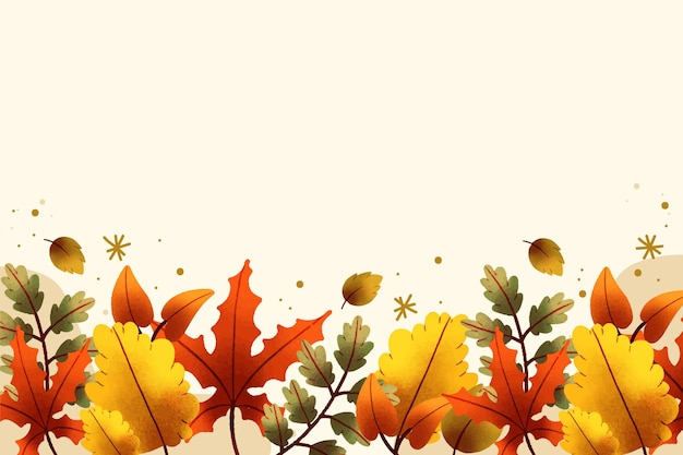 Watercolor Autumn Leaves Background – Free Download