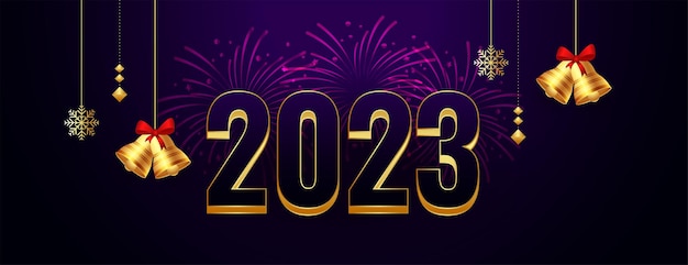 3D Style 2023 Lettering for New Year Celebration Banner – Free Download