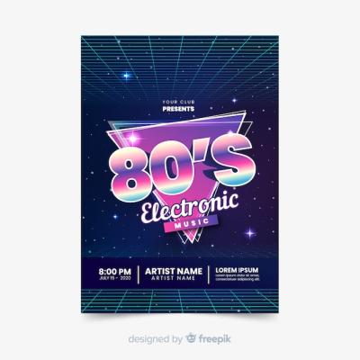 Retro Futuristic Music Poster Template – Free Download