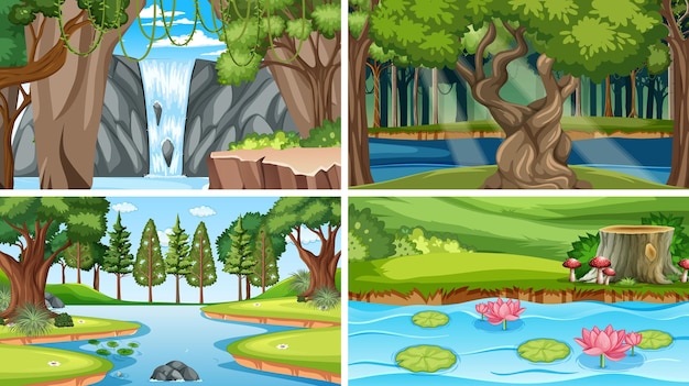 Tranquil Nature Scene Featuring Trees and a River – Free Download