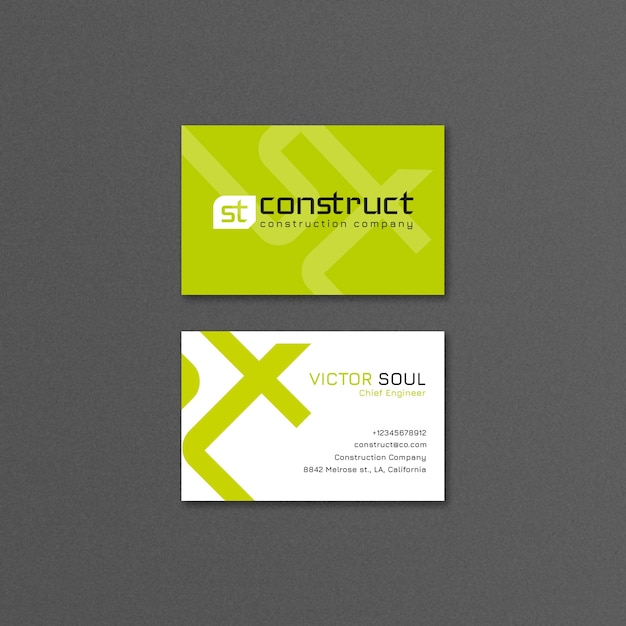 Geometric Construction Project Business Card – Download Free Stock Photo