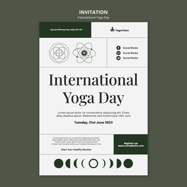 International Yoga Day Invitation Template – Download Free Stock Photo