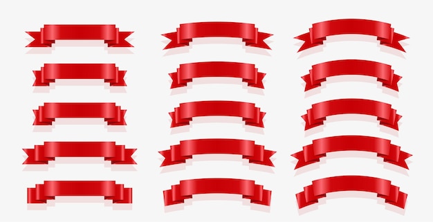 Realistic Red Tape Banner Elements for Christmas DÃ©cor – Free to Download