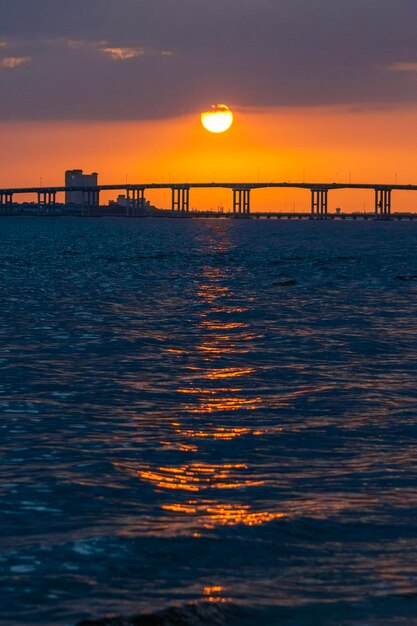 Beautiful Sunset Over Biloxi-Ocean Springs Bridge – Free Stock Photo for Download