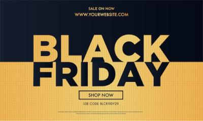 Realistic Golden Background for Black Friday Sale – Free Download