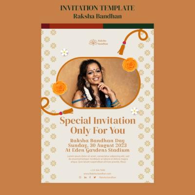 Raksha Bandhan Celebration Invitation Template – Free Download