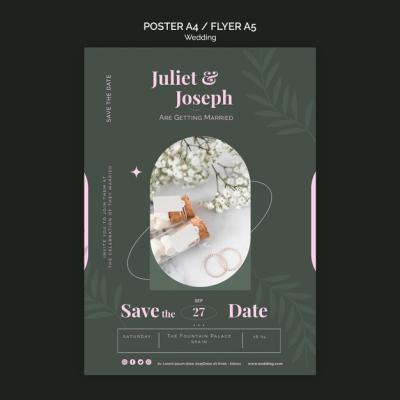 Vertical Wedding Poster Template – Free Download