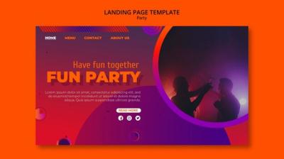 Party Landing Page Design – Free to Download