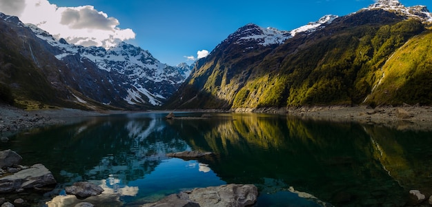 Marian Lake in the Darran Mountain Range, New Zealand – Free Download