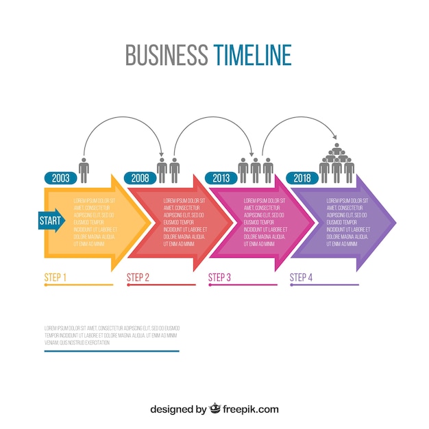 Colorful Business Timeline in Flat Design – Free Stock Photo, Download Free