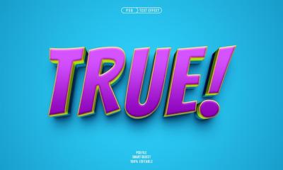 True 3D Editable Text Effect – Free to Download