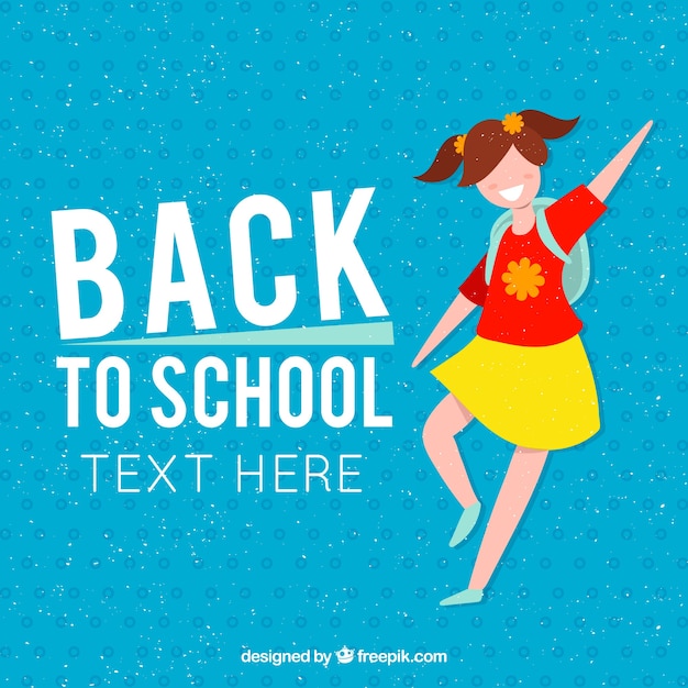 Happy Girl Back to School Background – Free Download