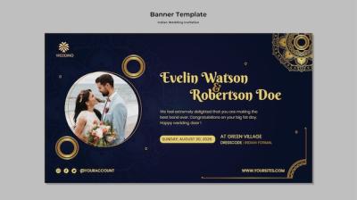 Indian Wedding Invitation Banner Template – Free Download