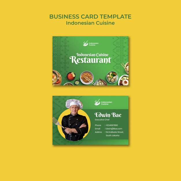 Indonesian Cuisine Business Card Template – Free to Download