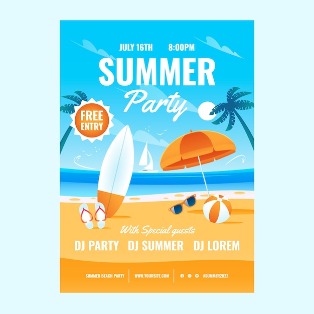 Gradient Summer Poster – Free Download