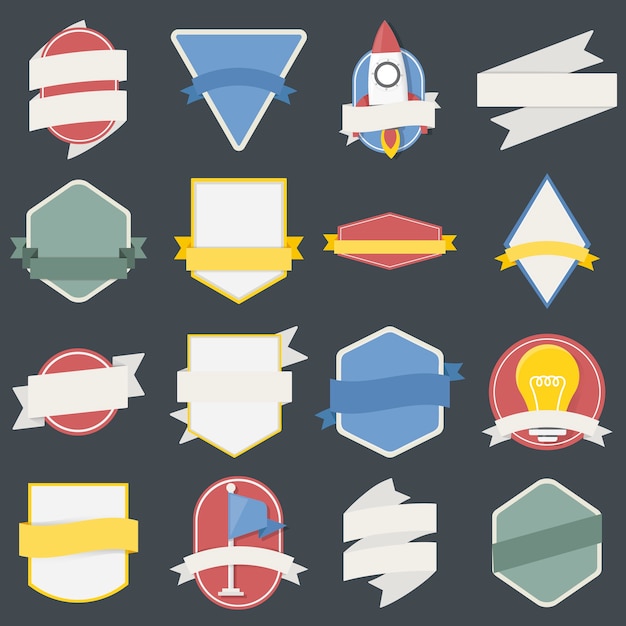 Light Bulb Spaceship Flag Badges Emblem Icons – Free to Download