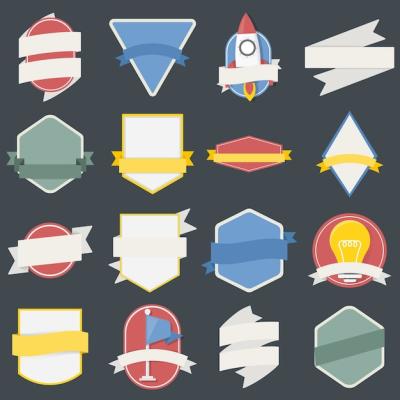 Light Bulb Spaceship Flag Badges Emblem Icons – Free to Download