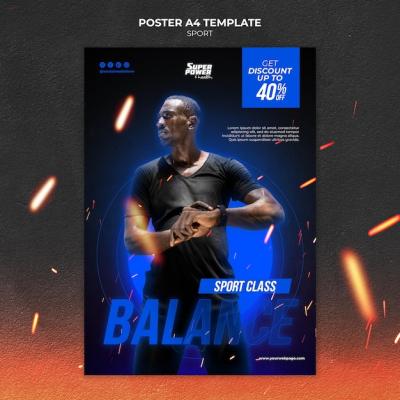 Discount Poster Template for Sport Classes – Free Download