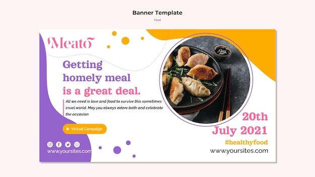 Food Horizontal Banner Template for Free Download