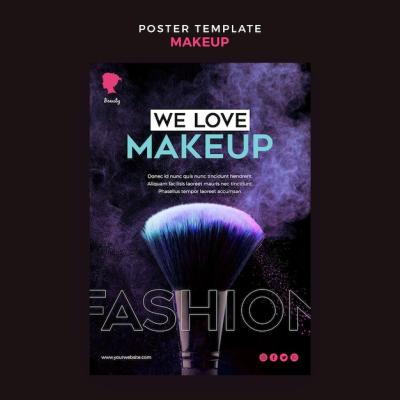 Makeup Poster Template Design – Free Download, Download Free Stock Photo