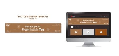 Bubble Tea Flat Design Template – Free Download