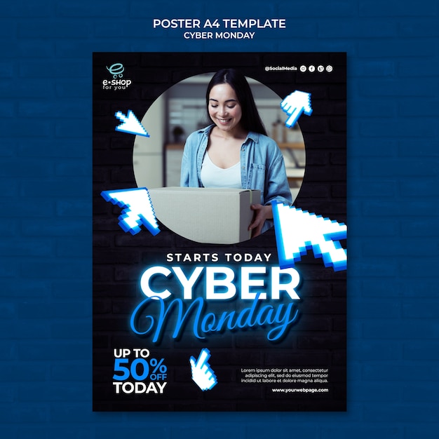 Cyber Monday Tech Print Template – Free Download