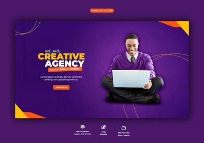 Creative Web Banner Template for Business Promotion – Free Download