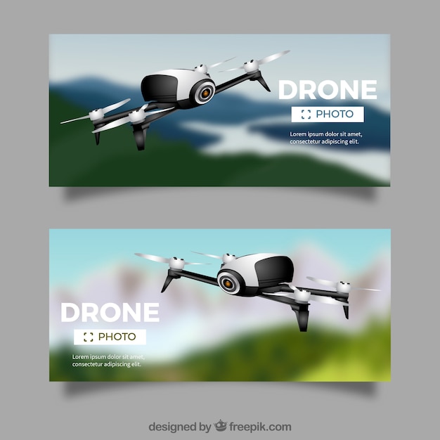 Banners Featuring Drones in the Sky – Free Stock Photo, Download Free