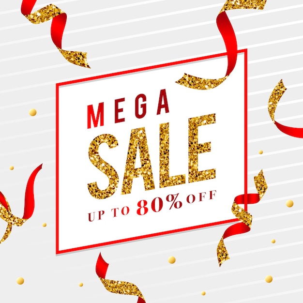 Mega Sale 80% Off Sign Vector – Free Download