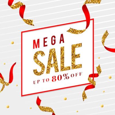 Mega Sale 80% Off Sign Vector – Free Download