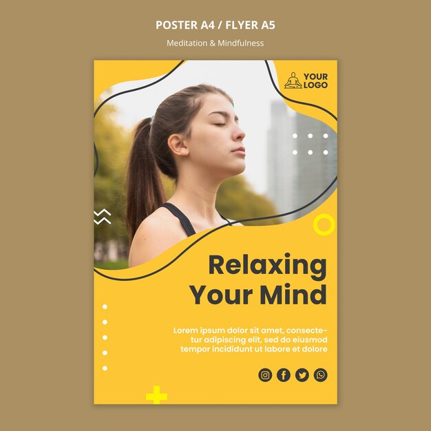 Meditation & Mindfulness Poster Template – Free Stock Photo, Download for Free