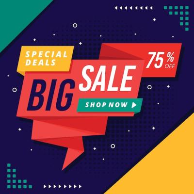 Origami Style Banner for Big Sales – Free Download