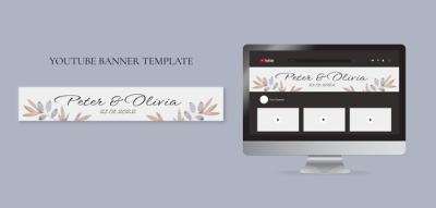 Watercolor Winter Wedding YouTube Banner – Free Download