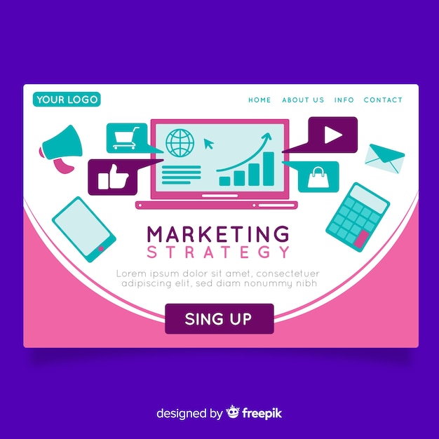 Marketing Strategy Landing Page Template – Free Download