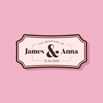 Classic Style Wedding Invitation Badge – Free Download