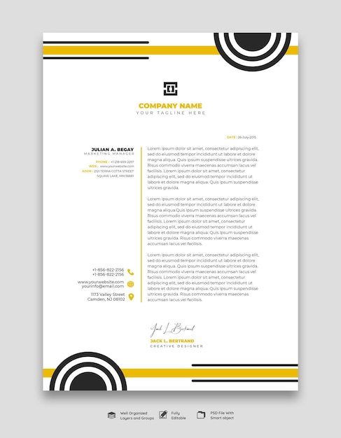 Modern Business and Corporate Letterhead Template – Free Download