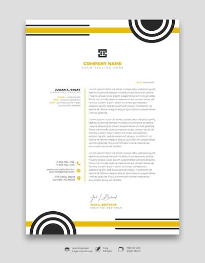 Modern Business and Corporate Letterhead Template – Free Download