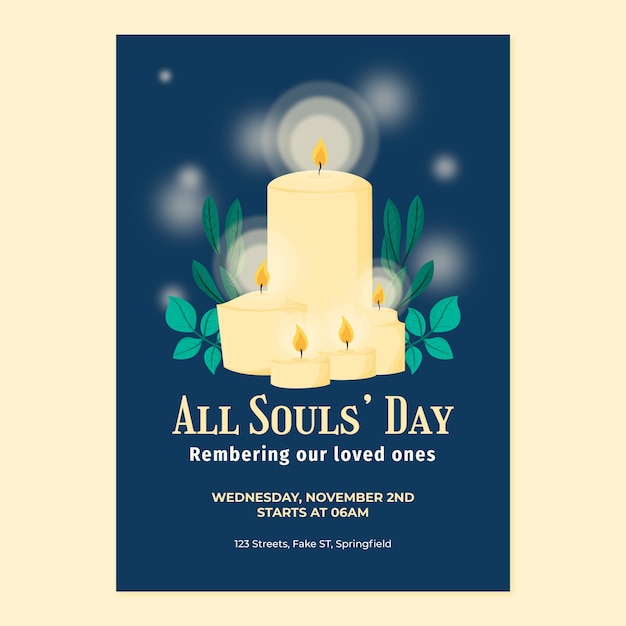 All Souls’ Day Vertical Poster Template – Free Stock Photo Download